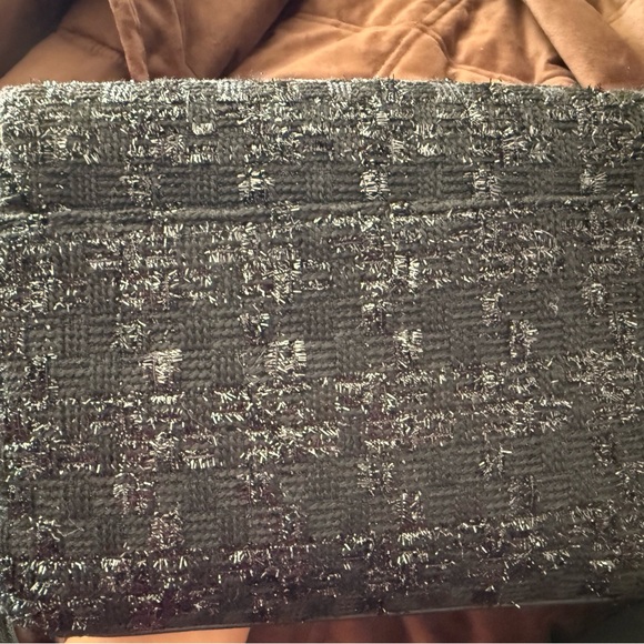 NWT-Lauren Conrad Black Tweed Crossbody Purse - Picture 2 of 4